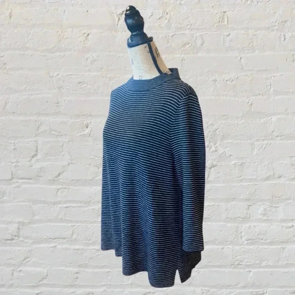 Loft Striped Mock Turtle Neck - Picture 2 of 4